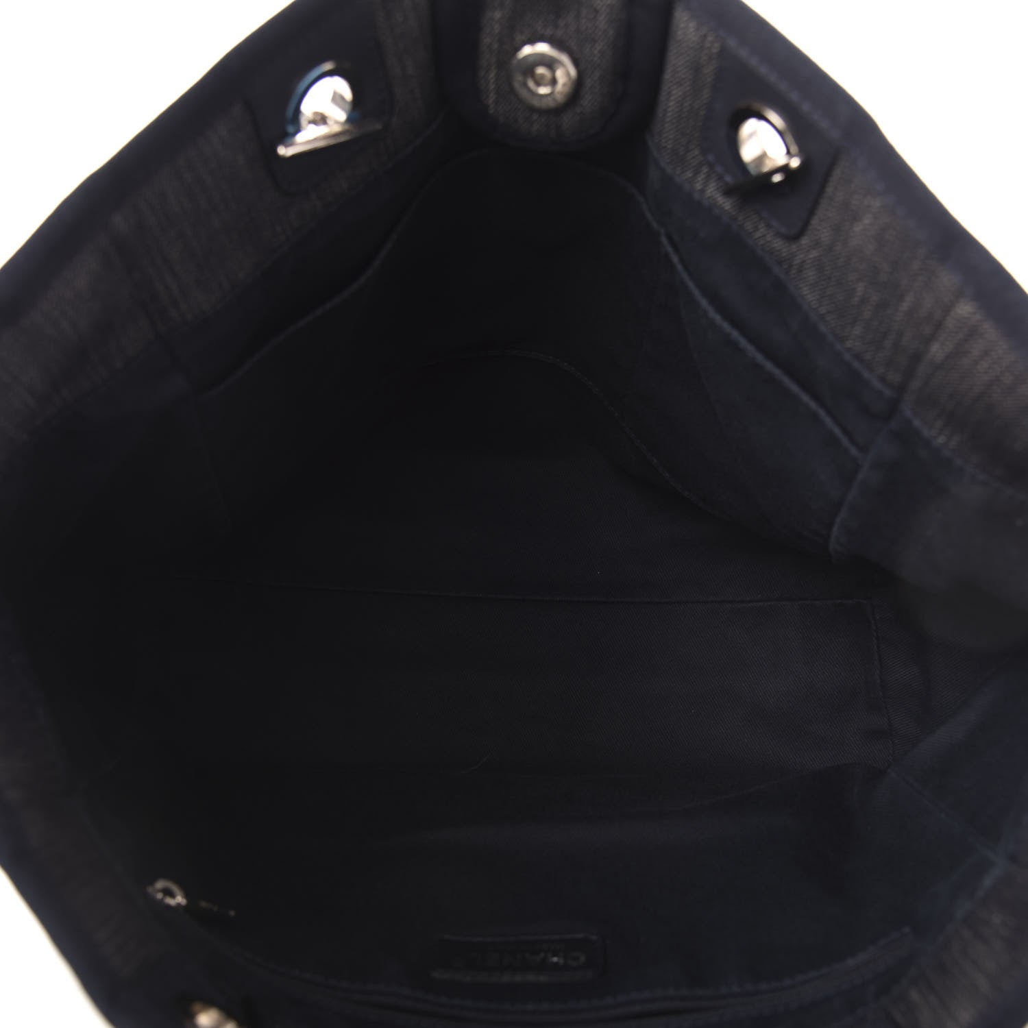 Chanel Denim Small Deauville Tote Dark Blue 5 of 10