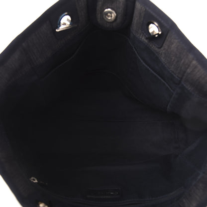 Chanel Denim Small Deauville Tote Dark Blue 5 of 10