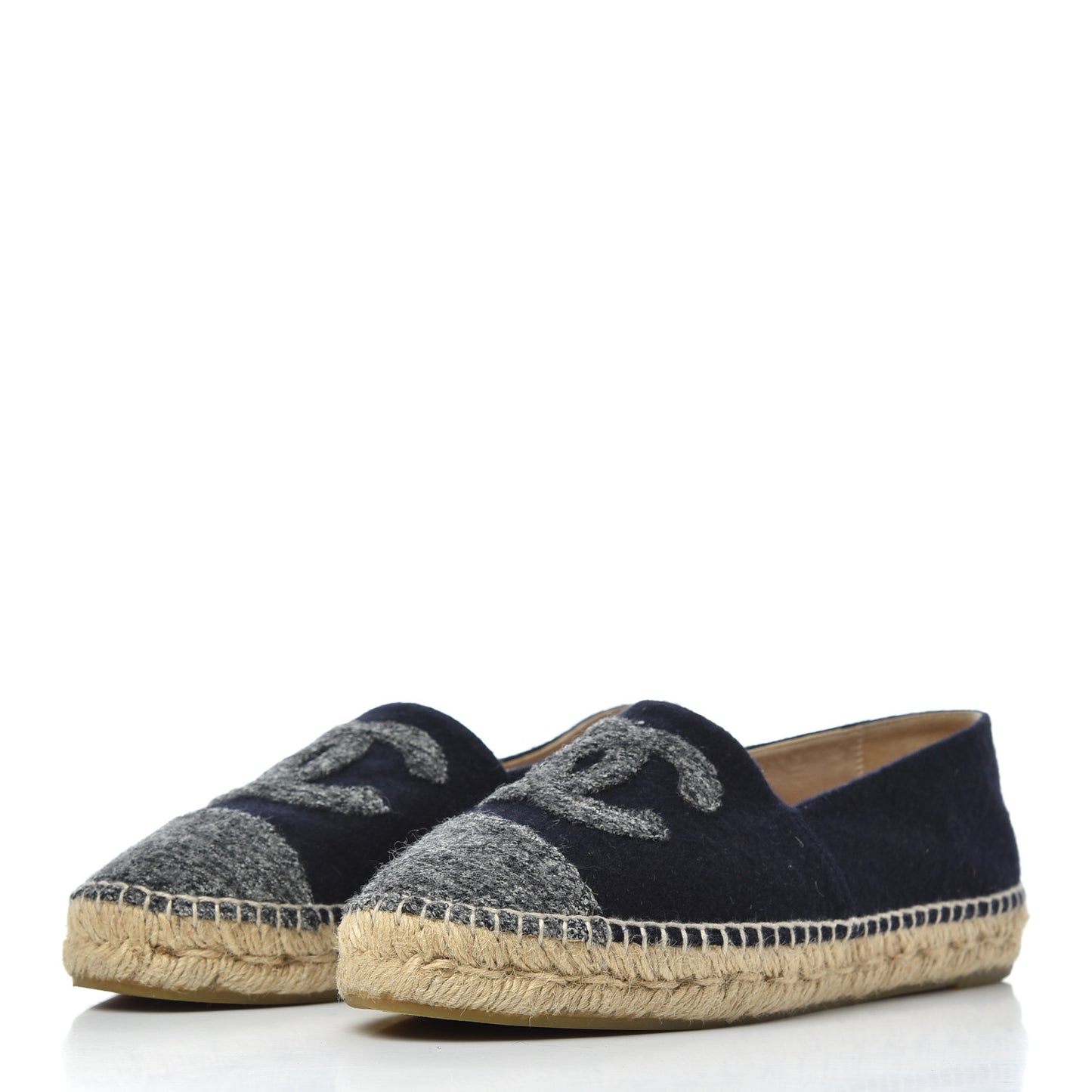 Velvet Tweed CC Espadrilles 38 Navy Grey