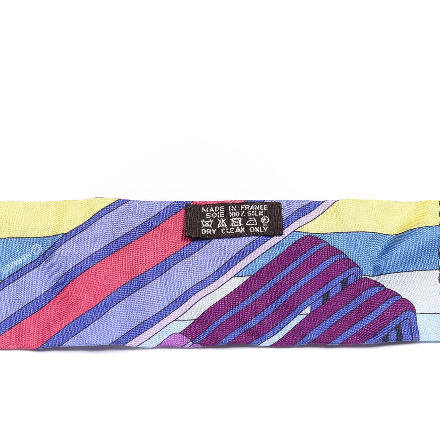 Silk Sangles En Zigzag Twilly Bleu Mauve Jaune