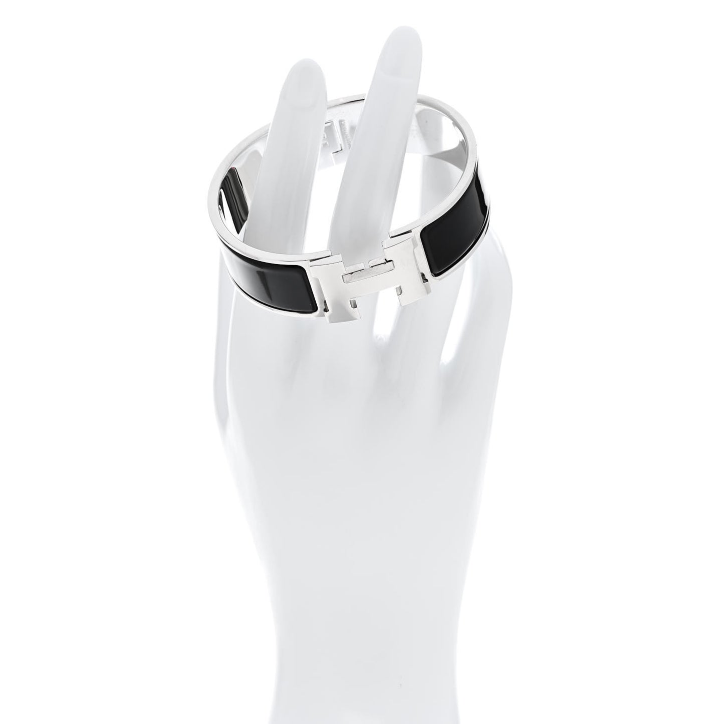Enamel Wide Clic Clac H Bracelet GM Black