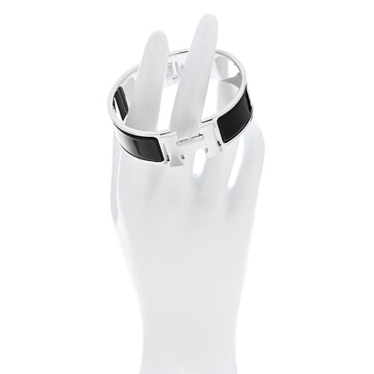 Hermes Enamel Wide Clic Clac H Bracelet GM Black 2 of 4