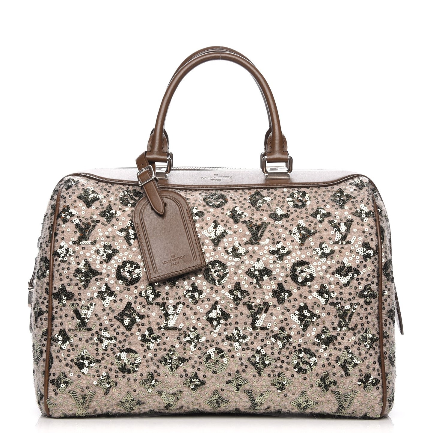Sequin Monogram Sunshine Express Speedy Kaki