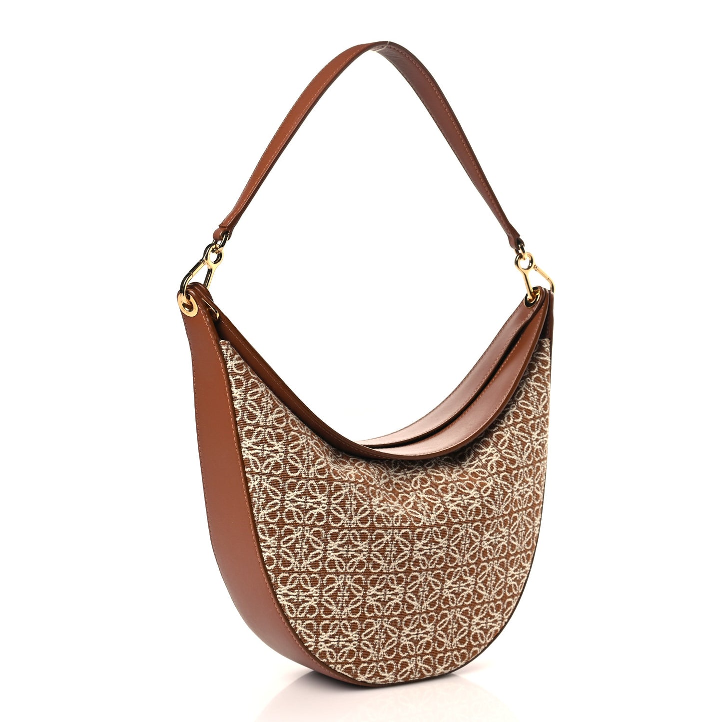 Jacquard Anagram Calfskin Luna Bag Tan