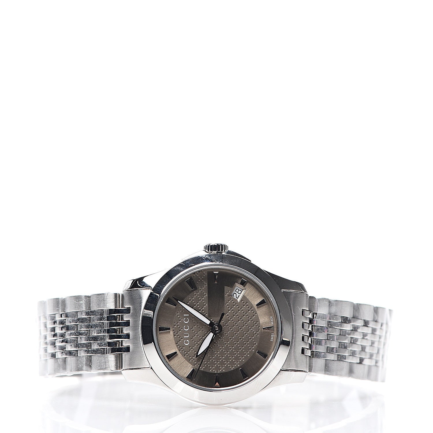 Gucci Stainless Steel 27mm G-Timeless Quartz Watch Brown 2 of 7