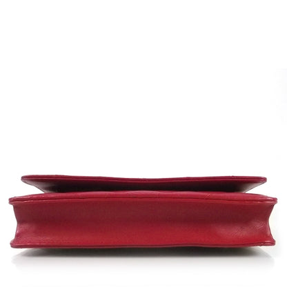 Chanel Lambskin Quilted Wallet On Chain Red 5 of 8