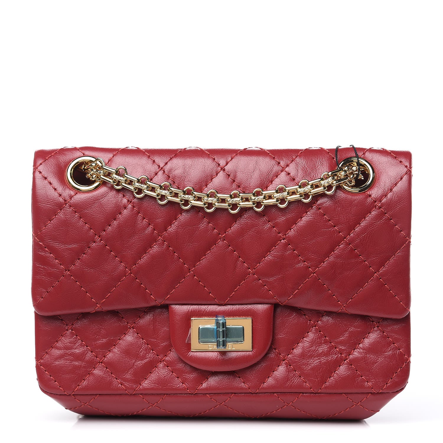 Chanel Aged Calfskin Quilted 2.55 Reissue Mini Flap Red 1 of 8