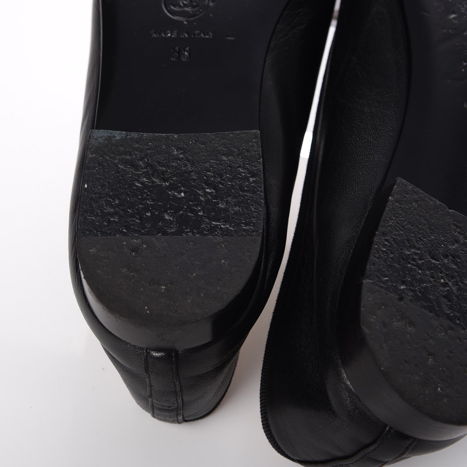 Chanel Lambskin Patent Cap Toe Ballerina Flats 38 Black 10 of 14