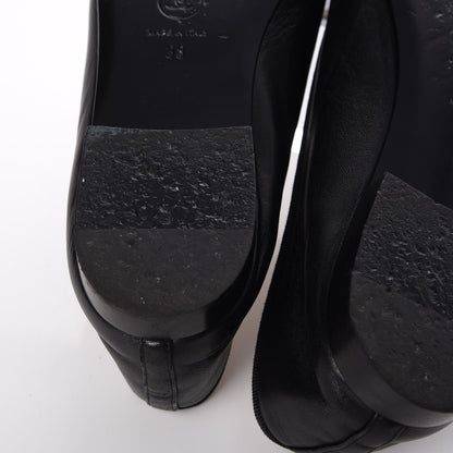 Chanel Lambskin Patent Cap Toe Ballerina Flats 38 Black 10 of 14