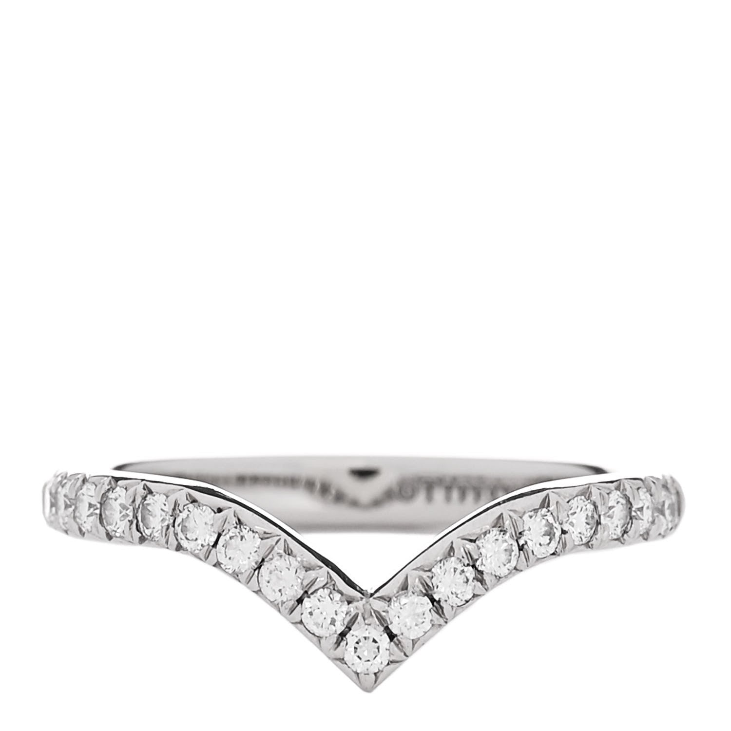 Tiffany Platinum Diamond Soleste V Band Ring 45 3.25 1 of 5