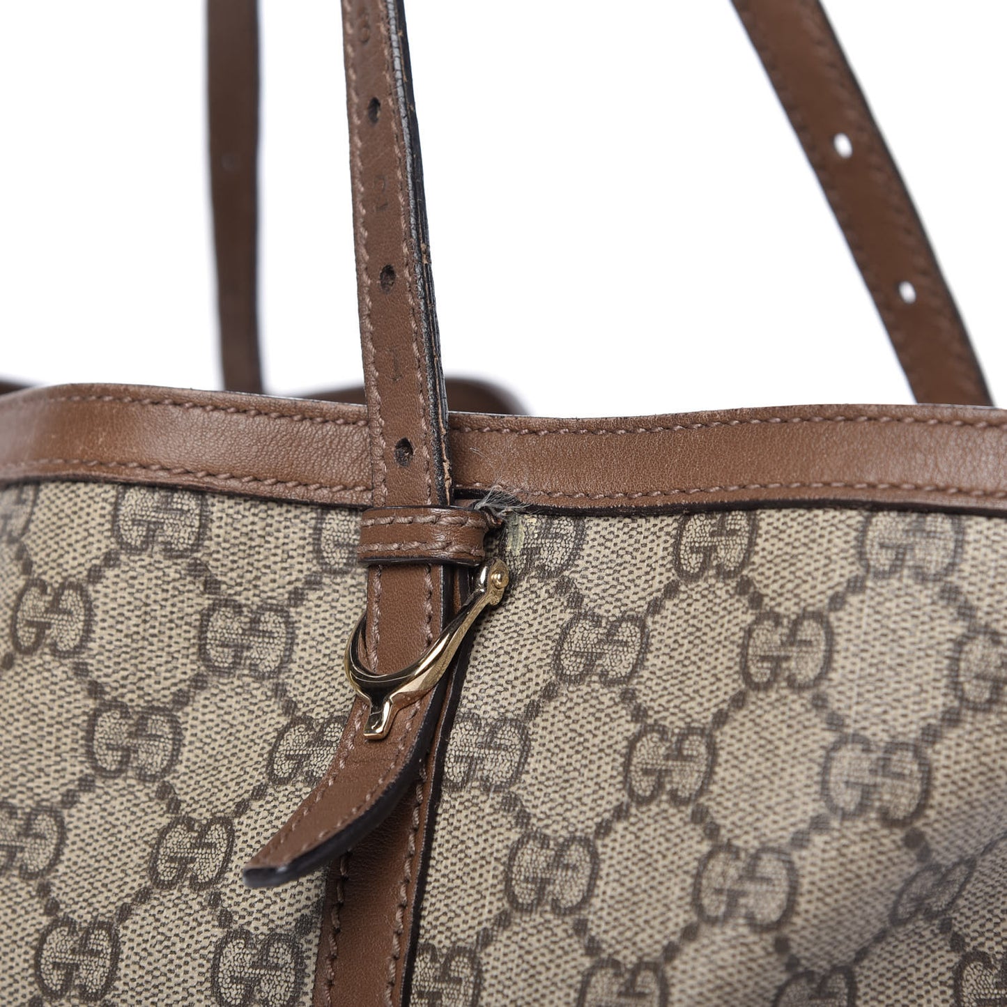 GG Supreme Monogram Medium Nice Tote Brown