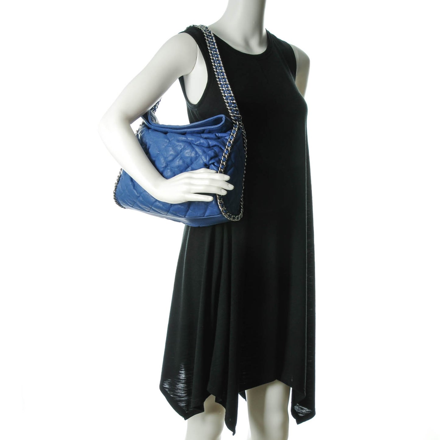 Lambskin Chain Around Hobo Royal Blue