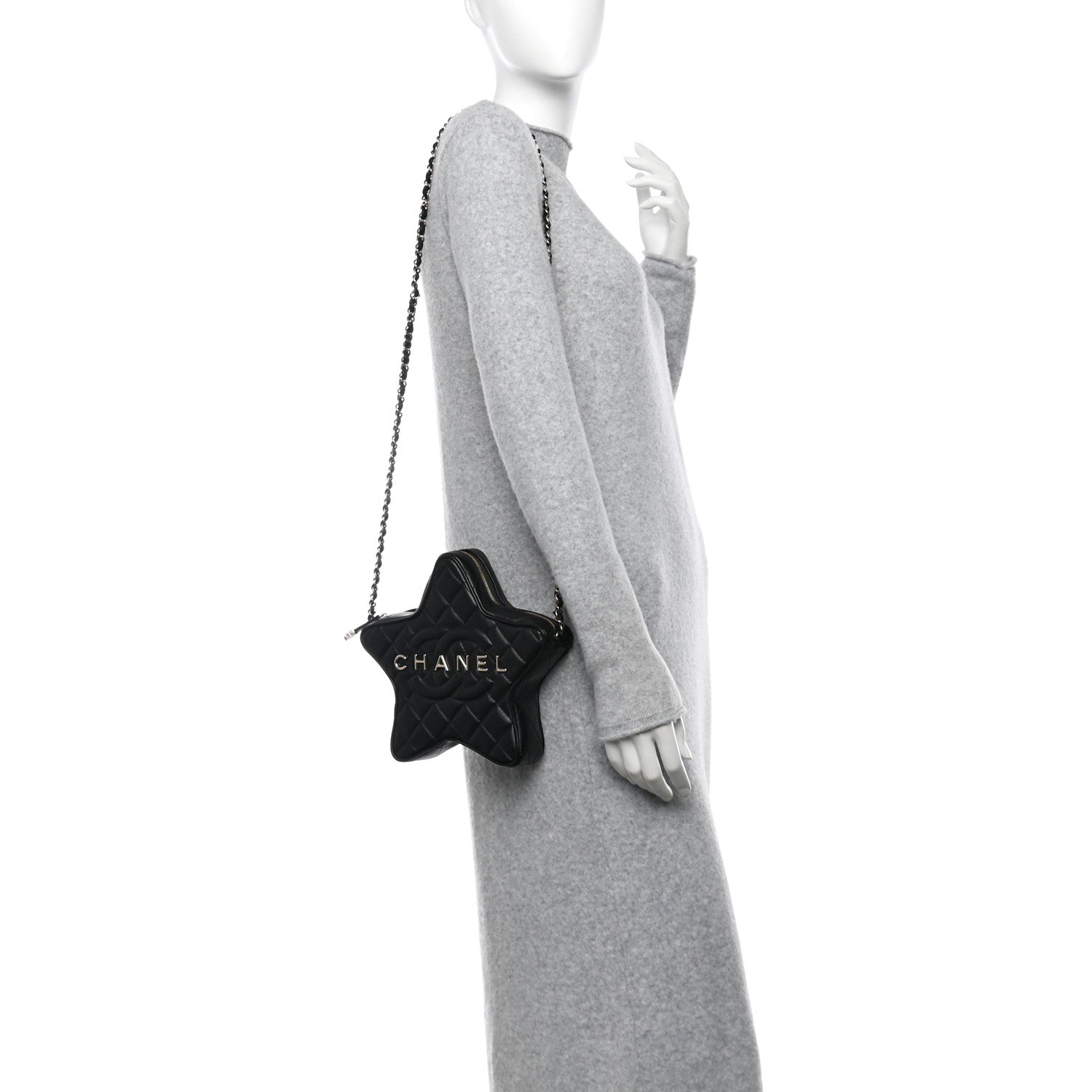 Chanel Lambskin Quilted Walk of Fame Star Bag Black 2 of 11