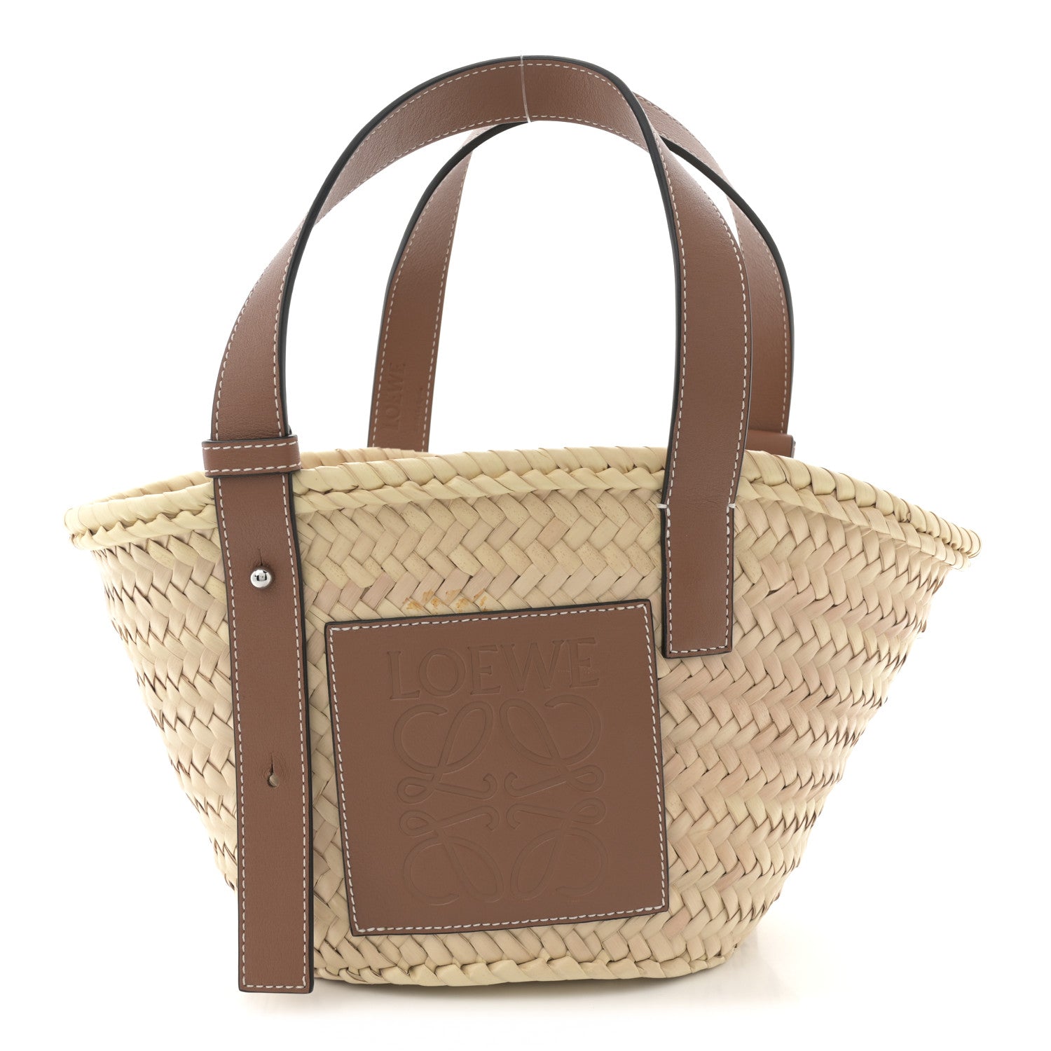 Loewe Raffia Small Basket Tote Bag Natural Tan 1 of 11