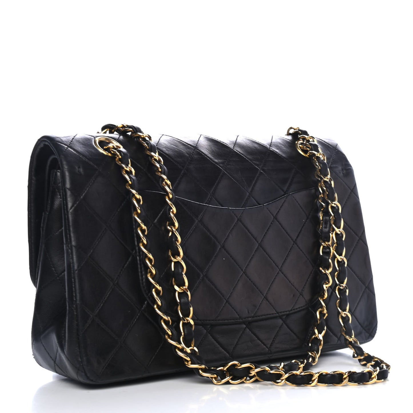 Lambskin Quilted Small Double Flap Black
