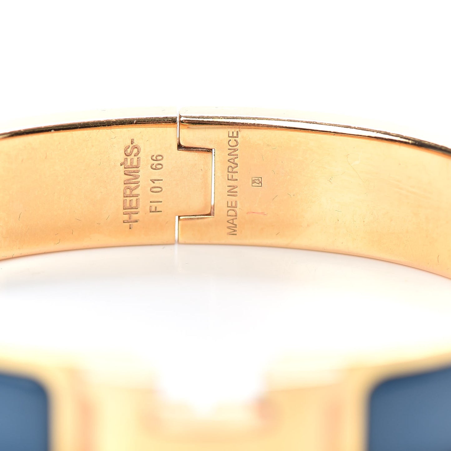 Narrow Enamel Clic Clac H Bracelet PM Bleu De Genes