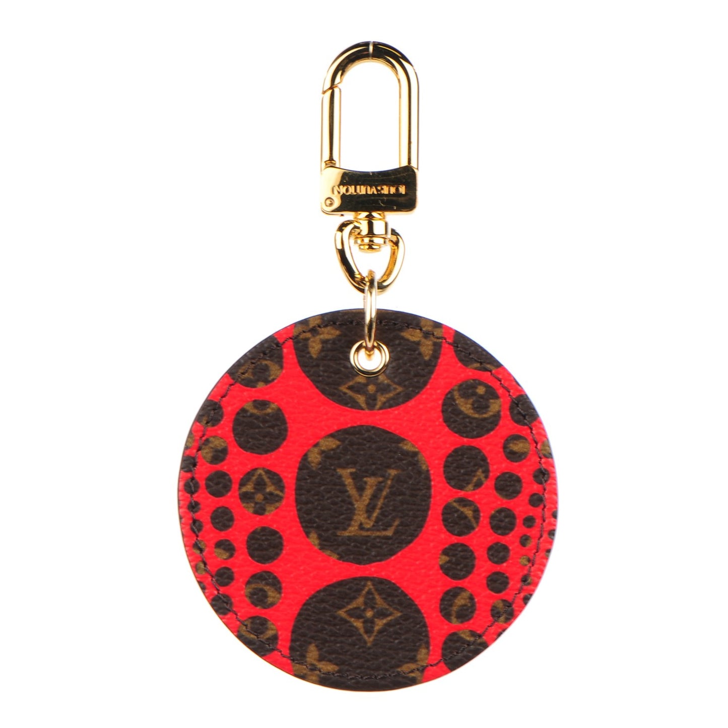 Monogram Kusama Pumpkin Dots Key Holder Red