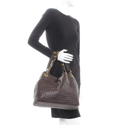 Bottega Veneta Nappa Intrecciato Shoulder Bag Ebano 2 of 7