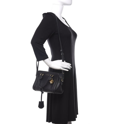 Alexander McQueen Pebbled Calfskin Mini Padlock Tote Black 2 of 10