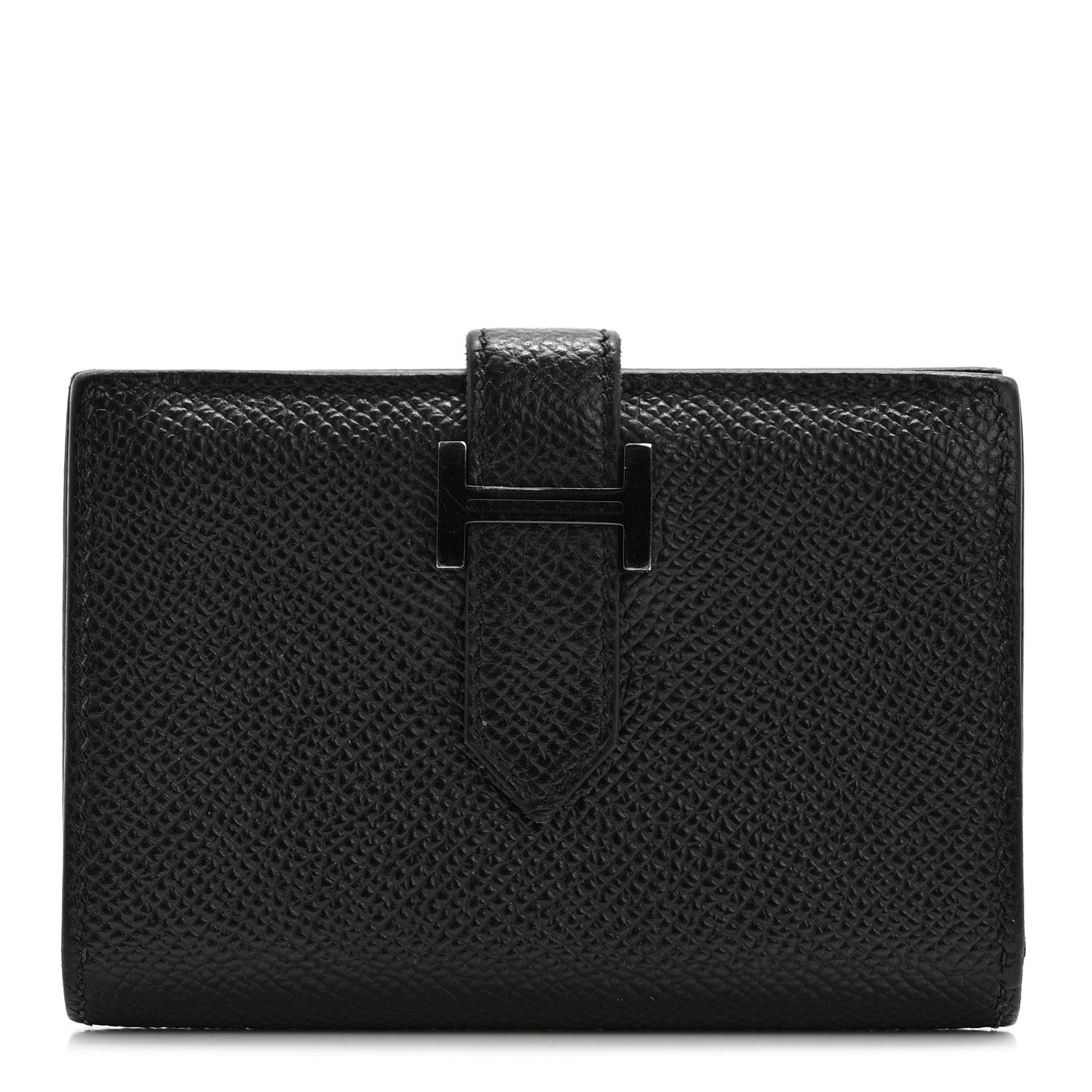 Hermes Epsom Monochrome Bearn Card Holder Wallet Black 1 of 11