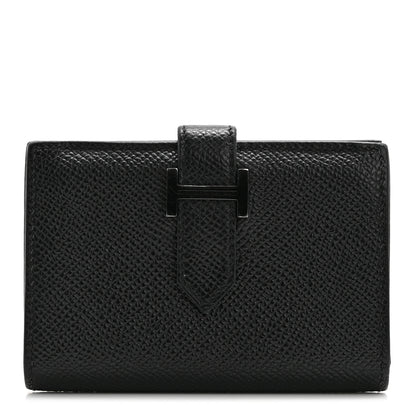 Hermes Epsom Monochrome Bearn Card Holder Wallet Black 1 of 11