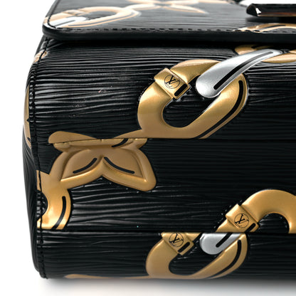 Louis Vuitton Epi Chain Flower Twist Shoulder Bag MM Black 9 of 9