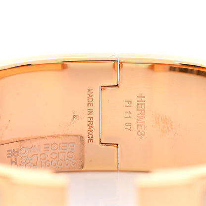 Hermes Enamel Wide Clic Clac H Bracelet PM Beige Nacre 4 of 5