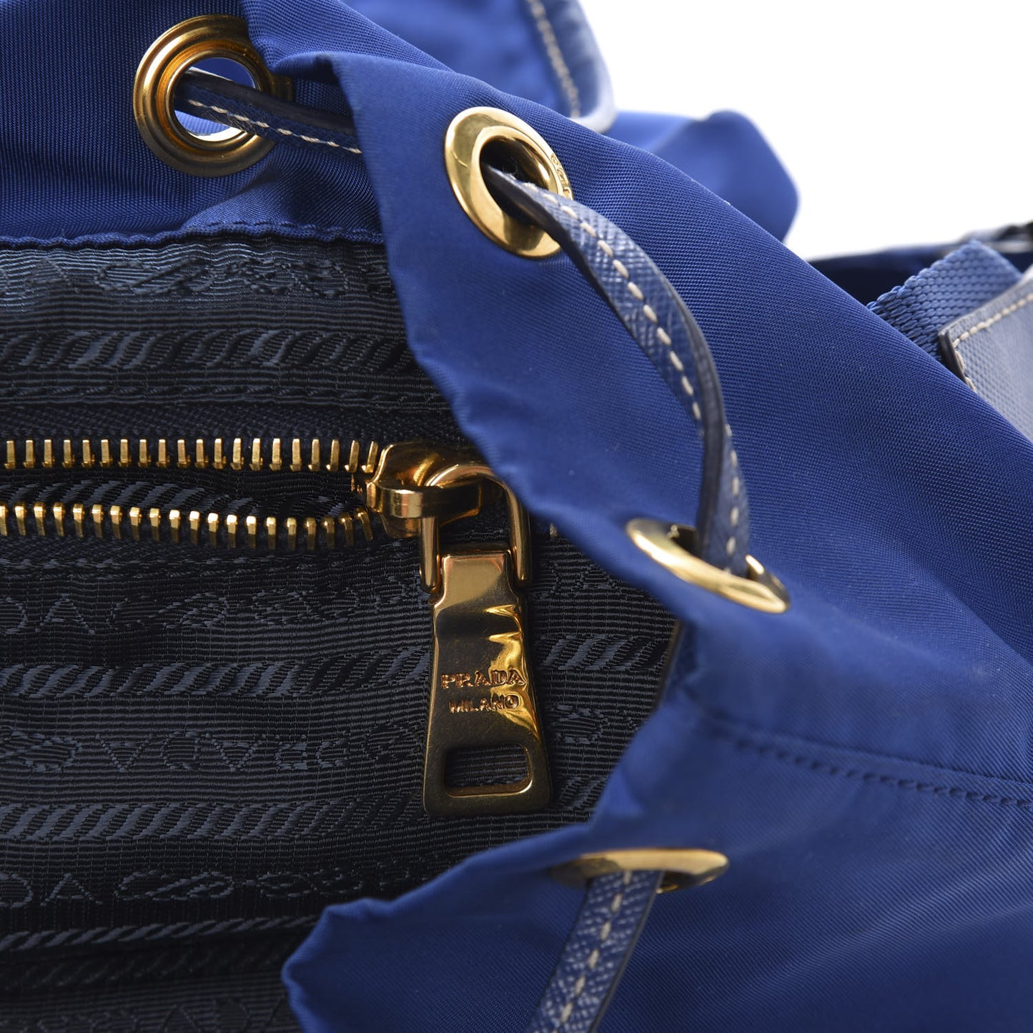 Tessuto Nylon Saffiano Vela Medium Backpack Blue