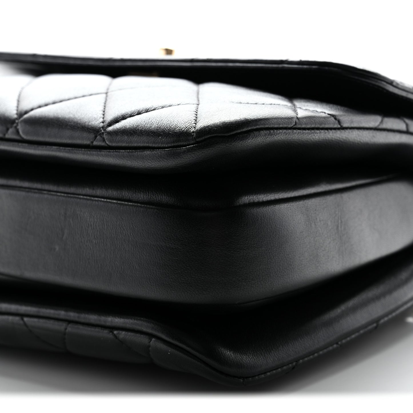 Lambskin Quilted Small Trendy CC Dual Handle Flap Bag Black