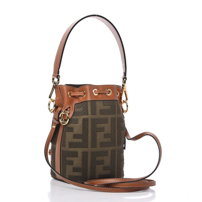 Fendi Canvas Vitello King F is Fendi FF Embroidered Mini Mon Tresor Bucket Bag Amazzonia Cuoio 3 of 9