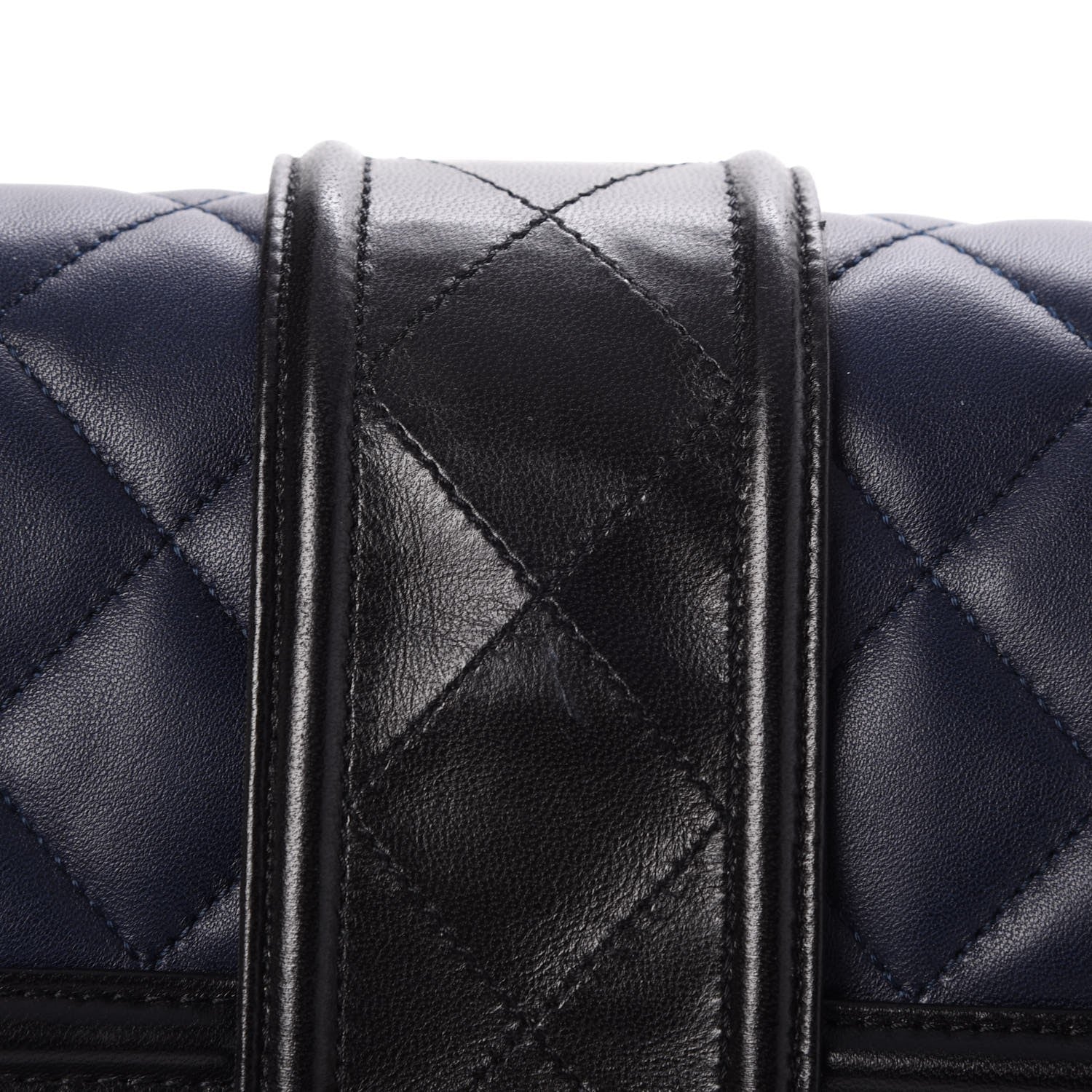 Chanel Calfskin Quilted Large Elegant CC Flap Navy Black 10 of 12