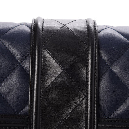 Chanel Calfskin Quilted Large Elegant CC Flap Navy Black 10 of 12