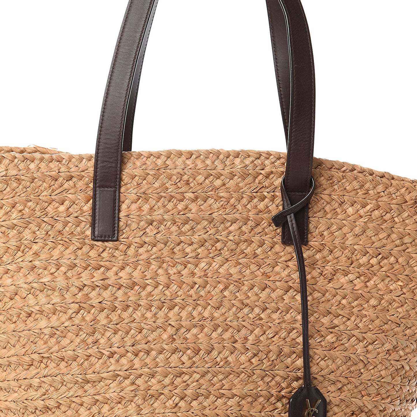 Raffia Calfskin Medium Panier Tote