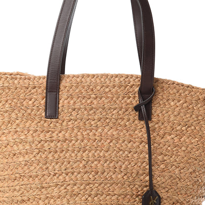 Saint Laurent Raffia Calfskin Medium Panier Tote 6 of 8