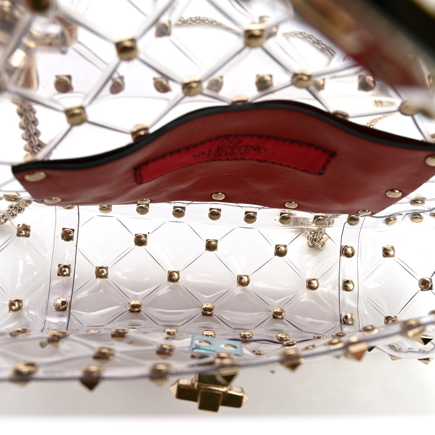 PVC Small Rockstud Spike Shoulder Bag