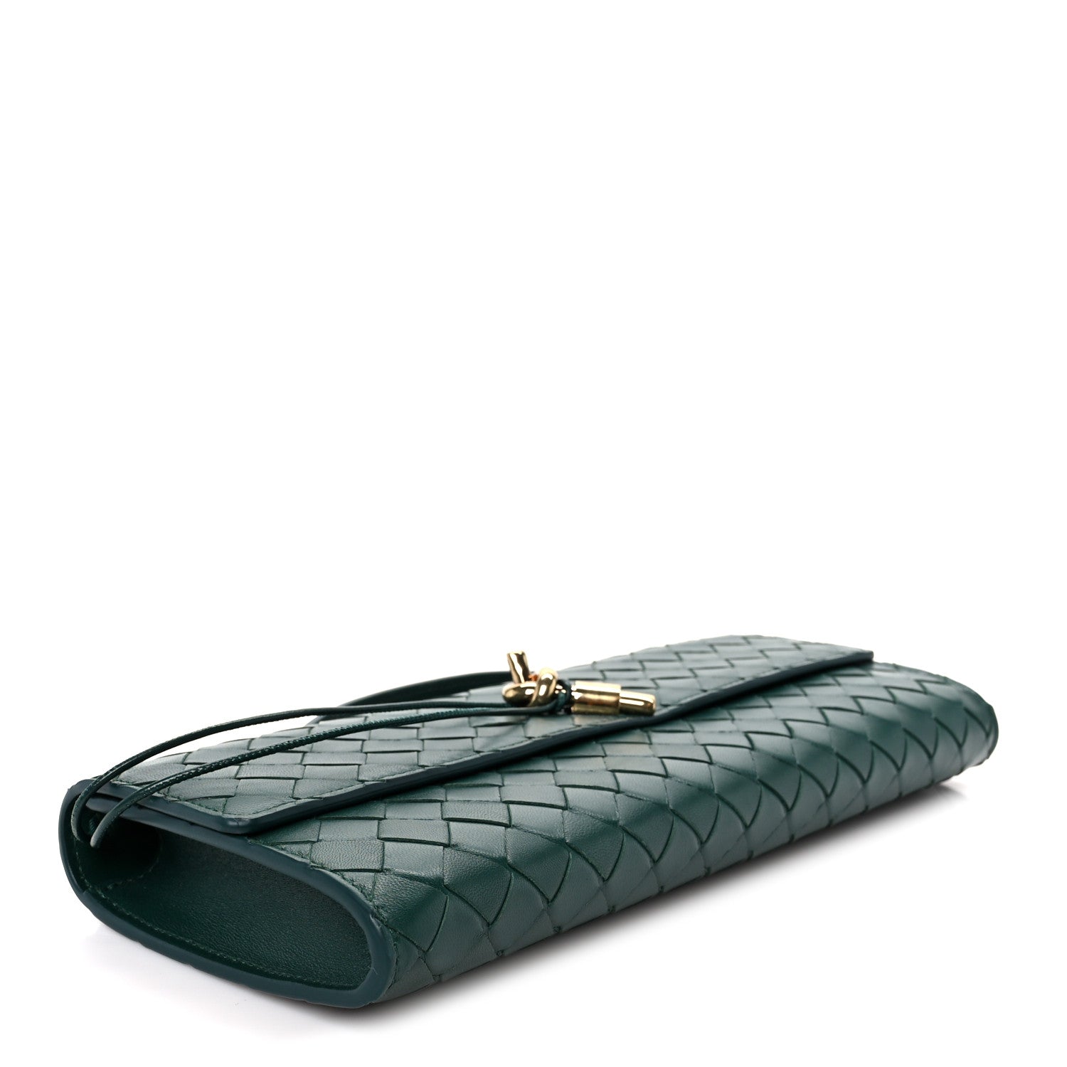 Bottega Veneta Nappa Intrecciato Long Andiamo Top Handle Clutch Emerald Green 4 of 11