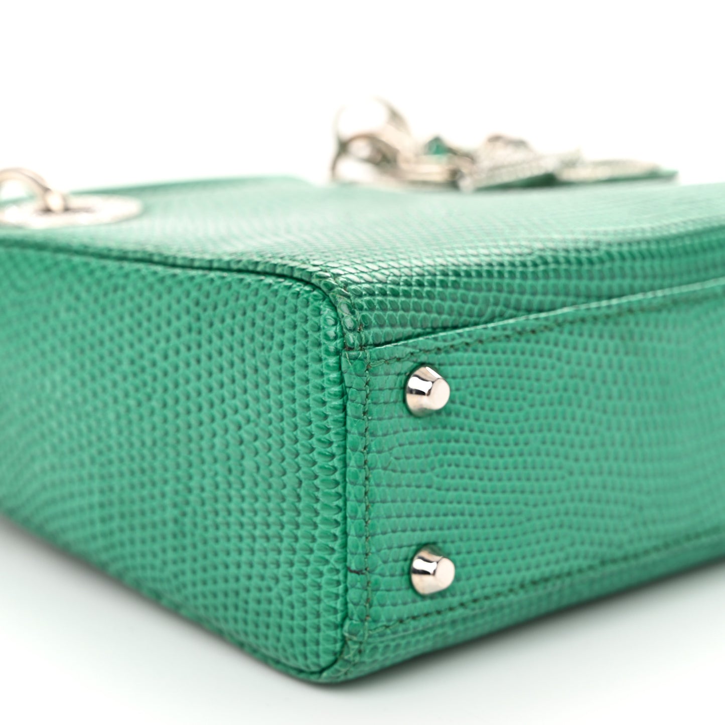 Lizard Swarovski Crystal Mini Lady Dior Green