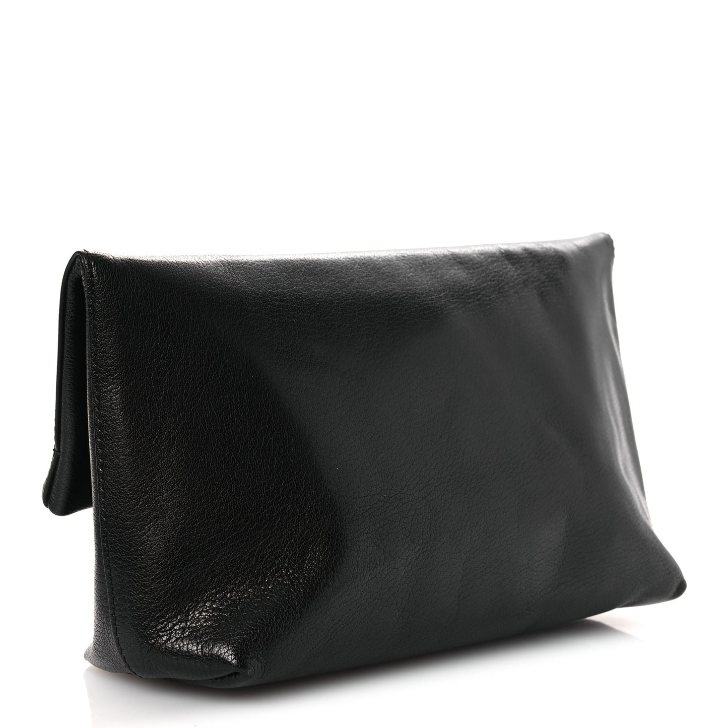 Grained Calfskin Pin Clutch Black