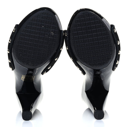 Chanel Suede CC Buckle Clogs 36 Black 5 of 6