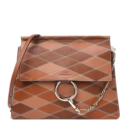 Chloe Calfskin Patchwork Medium Faye Shoulder Bag Caramel 1 of 17