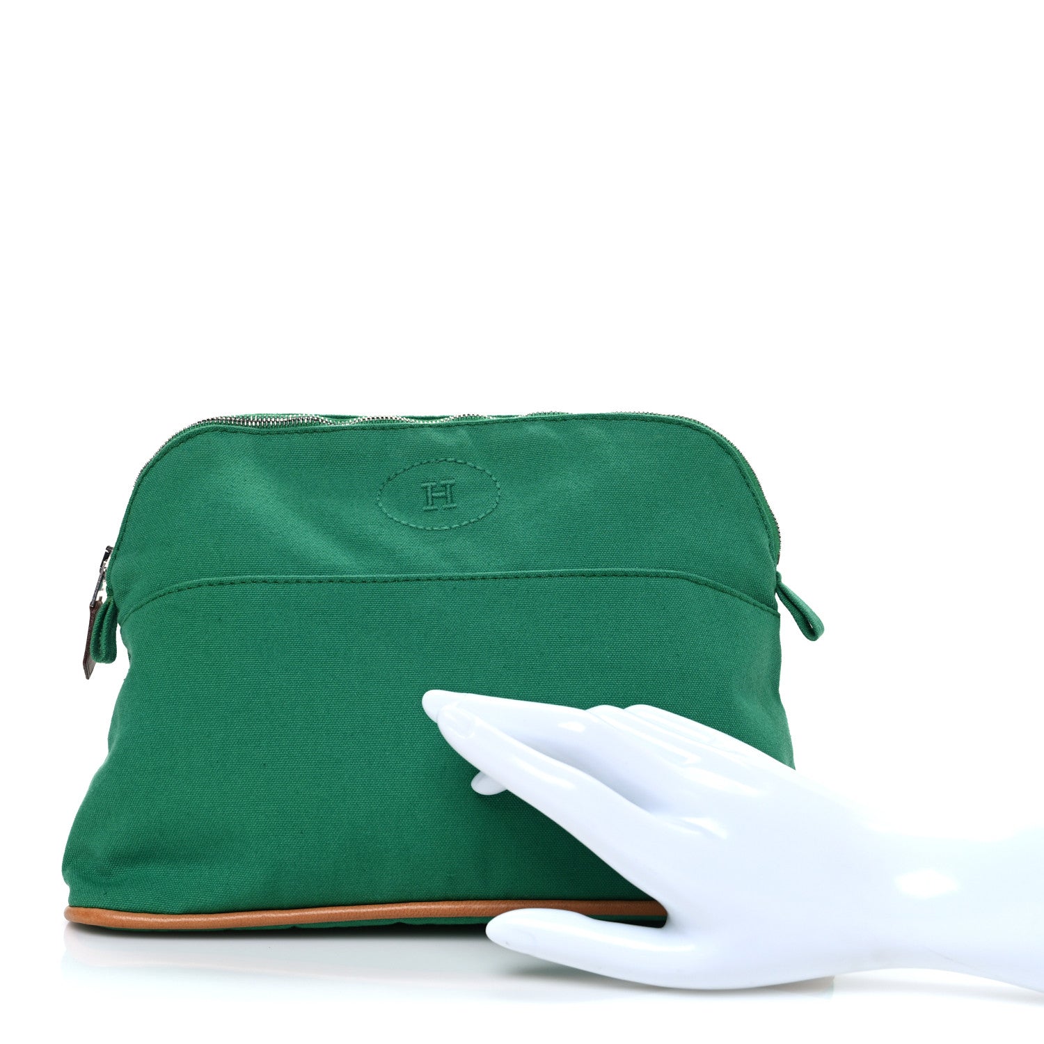 Hermes Cotton Canvas Bolide Travel Cosmetic Pouch MM 2 of 7