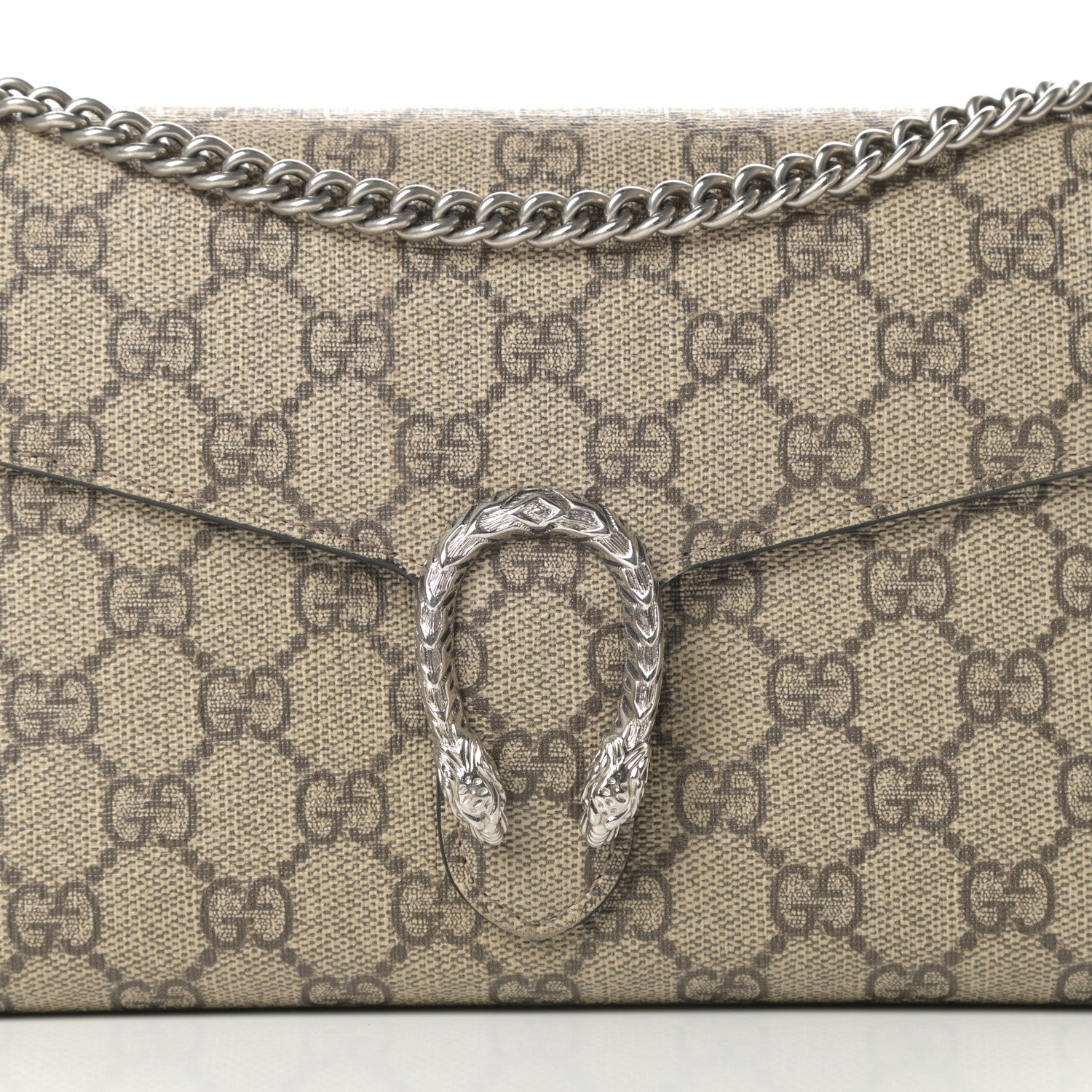 Gucci GG Supreme Monogram Mini Dionysus Chain Wallet Beige Black 8 of 17