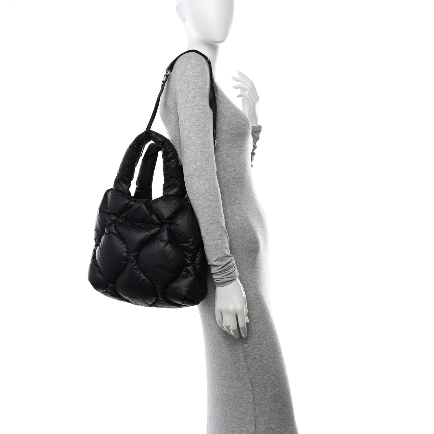 Miu Miu Padded Nylon Quilted Tote Black 2 of 10