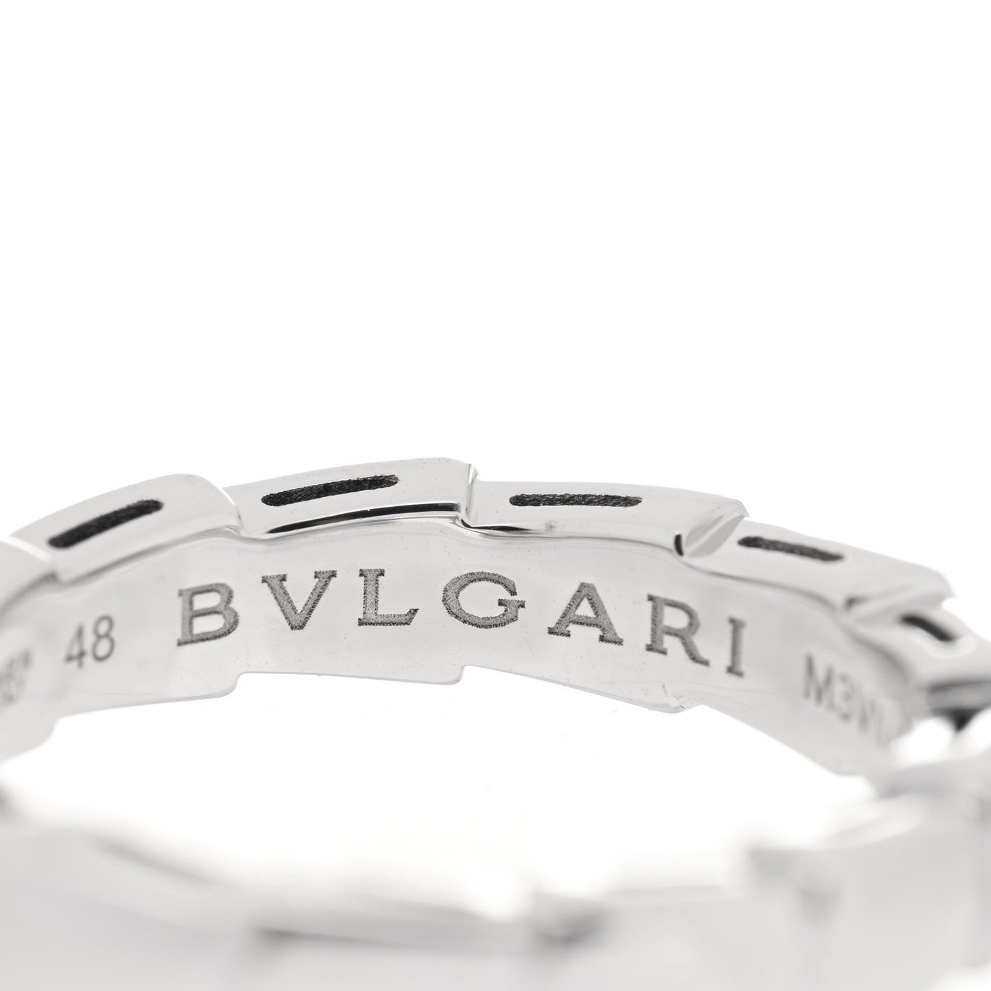 18K White Gold Serpenti Viper Band Ring 48 4.5