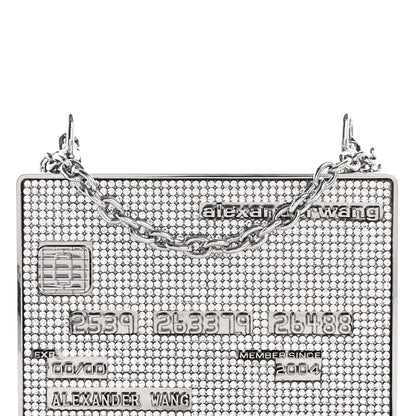 Alexander Wang Crystal Credit Card Wangloc Minaudiere Clutch  Silver 7 of 11
