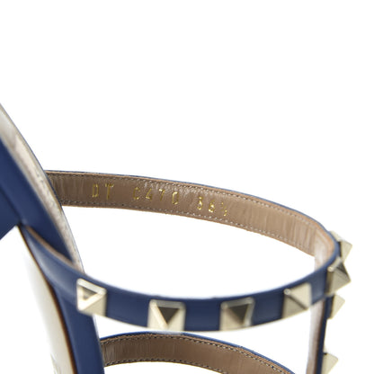 Valentino Garavani Calfskin Rockstud 60mm Caged Slide Sandals 36.5 Light Ocean 9 of 10