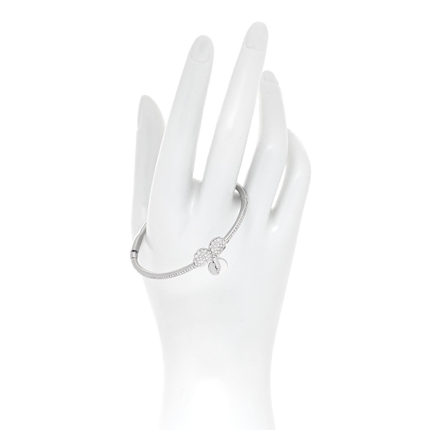 Tiffany Platinum Diamond Paper Flowers Hinged Bangle Bracelet 3 of 10
