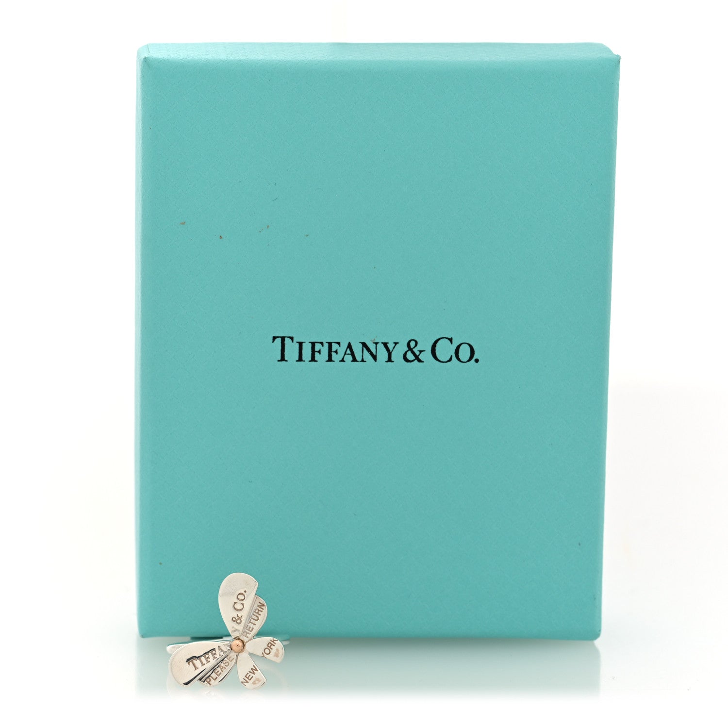 Tiffany Sterling Silver 18K Rose Gold Return to Tiffany Love Bugs Butterfly Ring 54 7 5 of 5