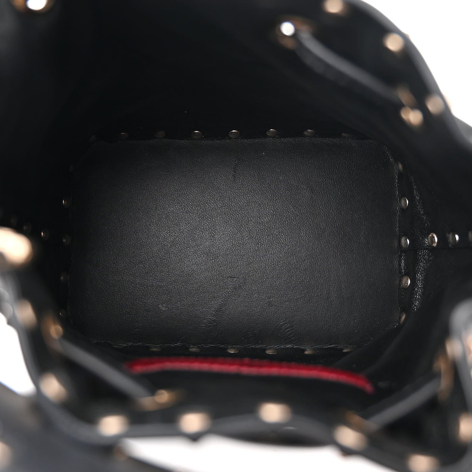 Valentino Garavani Nappa Mini Rockstud Spike Bucket Bag Black 5 of 9