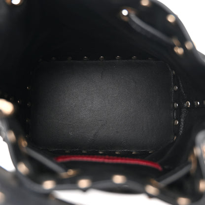 Valentino Garavani Nappa Mini Rockstud Spike Bucket Bag Black 5 of 9